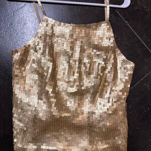 Gold Sequin Tank Top